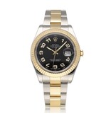 Rolex Datejust II 41 NEW ROLEX CPO SERVICE - 2010 box + papers | steel - gold black arabic Oyste