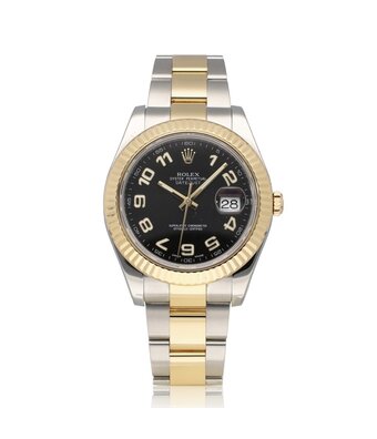 Rolex Datejust II 41 NEW ROLEX CPO SERVICE - 2010 box + papers | steel - gold black arabic Oyste