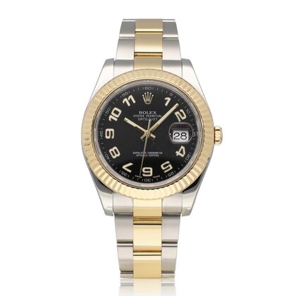 Datejust II 41 NEW ROLEX CPO SERVICE - 2010 box + papers | steel - gold black arabic Oyste