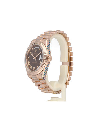 Rolex Day-Date II 41 NEW ROLEX SERVICE - 2015 B+P | rose gold choco - brown President