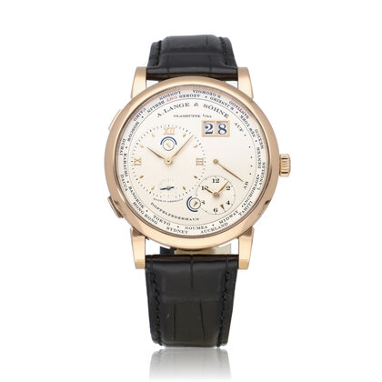 Lange 1 Time Zone 41 box + papers | rose gold - GMT - worldtimer