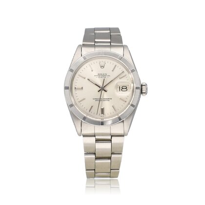 Date 34 34 steel silver Oyster Engine Turned Bezel -1972