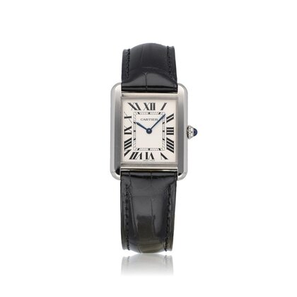 Tank Solo Small NEW CARTIER STRAP - 2013 B+P | steel SM - small quartz - leather strap | r