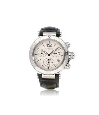 Cartier Pasha de Cartier  42 NEW CARTIER SERVICE - 2011 B+P | steel silver | ref. 3129 |