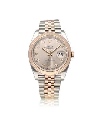 Rolex Datejust 41 NEW ROLEX SERVICE - 2017 box + papers | steel - rose gold sundust diamond Jubi