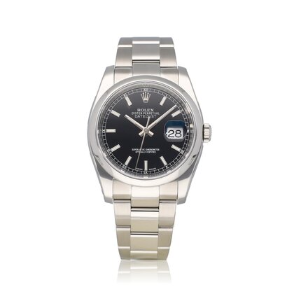 Datejust 36 steel black roulette / red date domed Oyster 2012 + papers