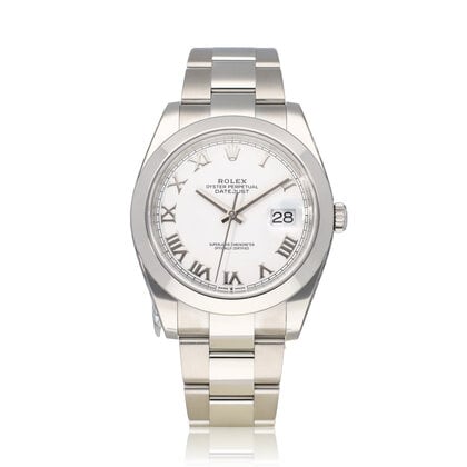 Datejust 41 steel white domed Oyster 2020 box + papers
