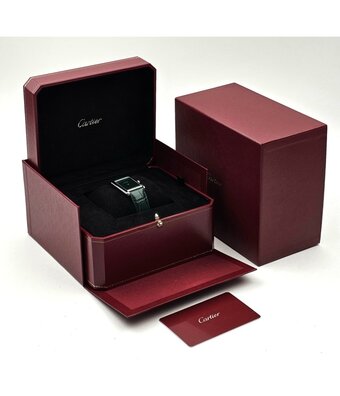 Cartier Tank Must LM - 2022 box + papers | steel green
