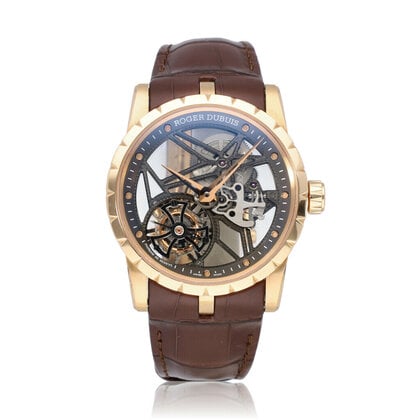 Excalibur Flying Tourbillon 42 - 2020 box + papers | rose gold skeleton flying tourbillon