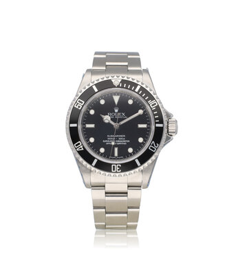 Rolex Submariner No Date 40 NEW ROLEX SERVICE - 2008 B+P | 4 -liner - RRR - rehaut steel black O