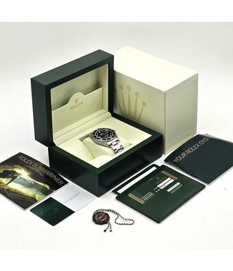 Rolex Submariner No Date 40 NEW ROLEX SERVICE - 2008 B+P | 4 -liner - RRR - rehaut steel black O