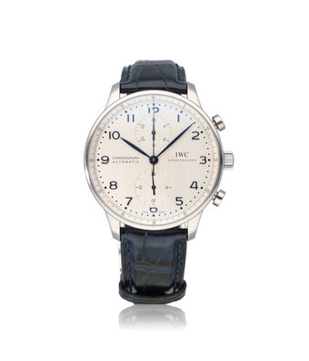 IWC Portugieser Chronograph 41 NEW IWC STRAP - 2018 box + papers | steel silver
