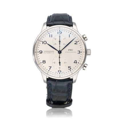 Portugieser Chronograph 41 NEW IWC STRAP - 2018 box + papers | steel silver