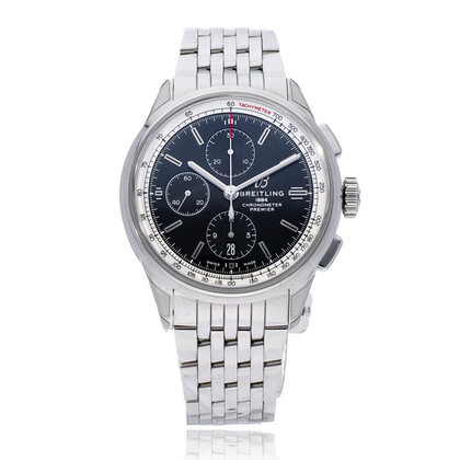 Premier B01 Chronograph 42 Steel black 2026 box + papers