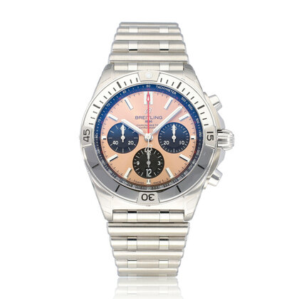 Chronomat B01 42 steel salmon pink 2026 box + papers