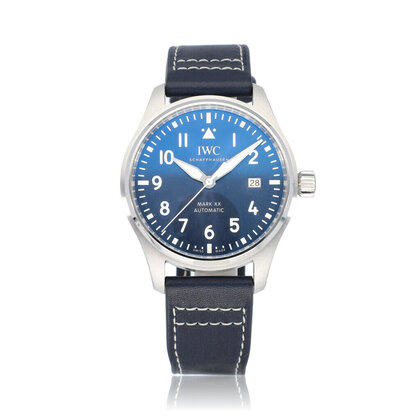 Pilot's Watch Mark XX 40 steel blue leather strap 2026 box + papers