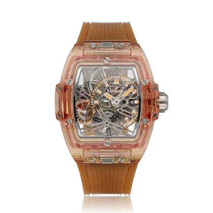 Spirit of Big Bang  42 - 2023 box + papers | tourbillon sapphire orange skeleton