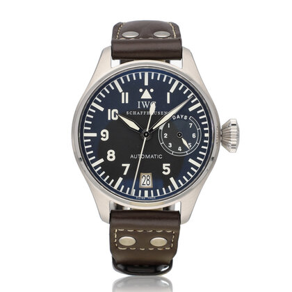Big Pilot's Watch Auto 7 days Power Reserve 46 NEW IWC STRAP | steel - black dial