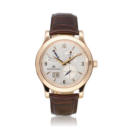Master Control Eight Days 39 JLC SERVICE + NEW STRAP - bos + papers | rose gold - silver -
