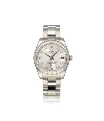 Rolex Datejust 31 NEW ROLEX SERVICE -  2018 B+P | steel silver diamond Oyster