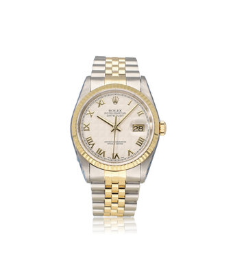 Rolex Datejust 36 NEW ROLEX SERVICE - 1996 B+P | steel - gold ivory pyramid Jubilee