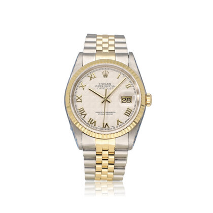 Datejust 36 NEW ROLEX SERVICE - 1996 B+P | steel - gold ivory pyramid Jubilee