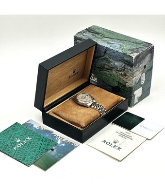 Rolex Datejust 36 NEW ROLEX SERVICE - 1996 B+P | steel - gold ivory pyramid Jubilee