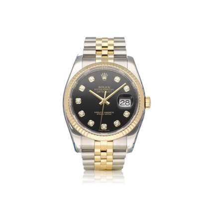 Datejust 36 - 2009 + papers | steel - gold black Jubilee - diamond