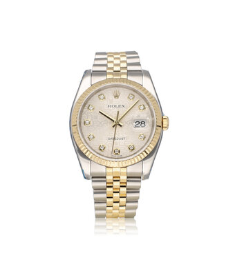 Rolex Datejust 36 NEW ROLEX SERVICE - 2009 B+P | steel - gold silver Jubilee diamond