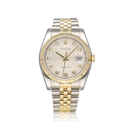 Datejust 36 NEW ROLEX SERVICE - 2009 B+P | steel - gold silver Jubilee diamond