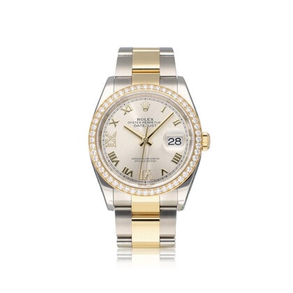 Datejust 36 NEW ROLEX SERVICE + box | steel yellow gold Oyster silver roman