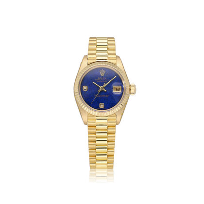 Lady-Datejust 26 NEW ROLEX SERVICE - 1983 + box | yellow gold lapis lazuli diamond 6 - 9