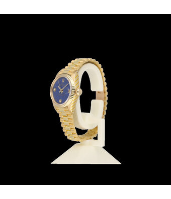 Rolex Lady-Datejust 26 NEW ROLEX SERVICE - 1983 + box | yellow gold lapis lazuli diamond 6 - 9