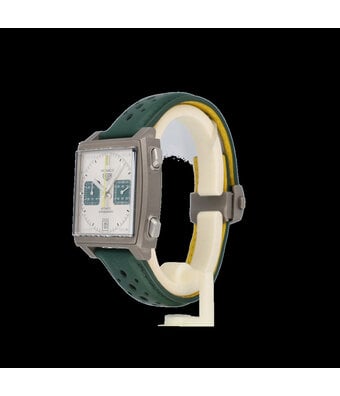 TAG Heuer Monaco Chronograph Racing Green 39 - 2025 box + papers | titanium silver yellow - green li