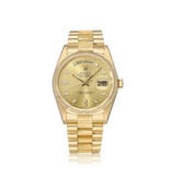 Rolex Day-Date 36 NEW ROLEX SERVICE - 1988 | yellow gold bark diamond - baguette tight President