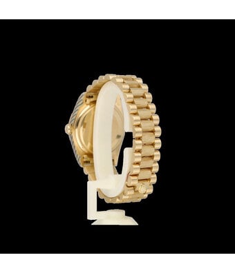 Rolex Day-Date 36 NEW ROLEX SERVICE - 1988 | yellow gold bark diamond - baguette tight President