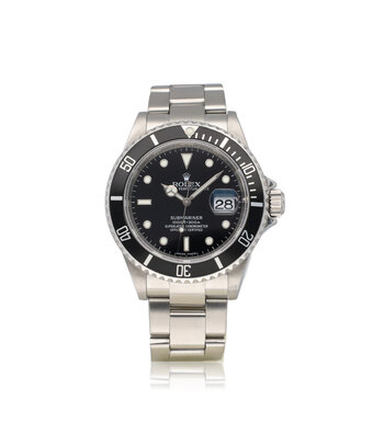 Rolex Submariner Date 40 NEW ROLEX SERVICE - 2010 + papers | steel black rehaut - RRR Oyster