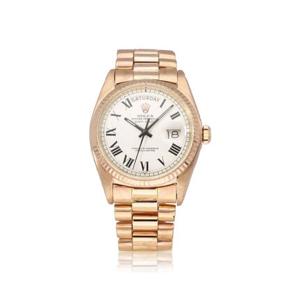 Day-Date 36 - 1974 | rose gold Buckley white roman tight President