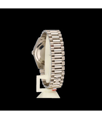 Rolex Day-Date 36 36 white gold silver dial factory diamond bezel President