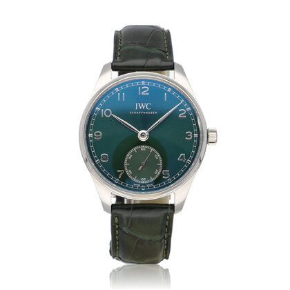 Portugieser Automatic 40 NEW IWC STRAP - 2025 box + papers | steel green