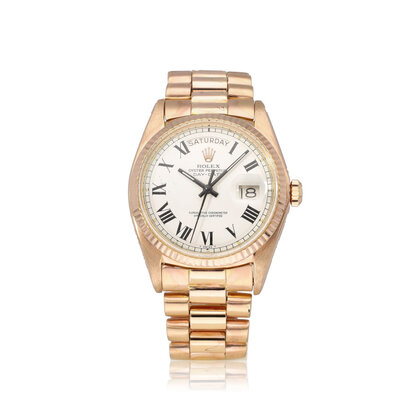 Day-Date 36 - 1974 | rose gold Buckley white roman tight President