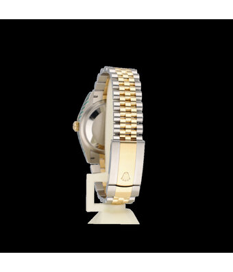Rolex Datejust 36 NEW ROLEX SERVICE - 2019 B+P | silver roman diamond steel - gold Jubilee