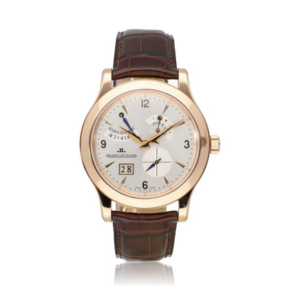Master Control Eight Days 39 JLC SERVICE + NEW STRAP - bos + papers | rose gold - silver -
