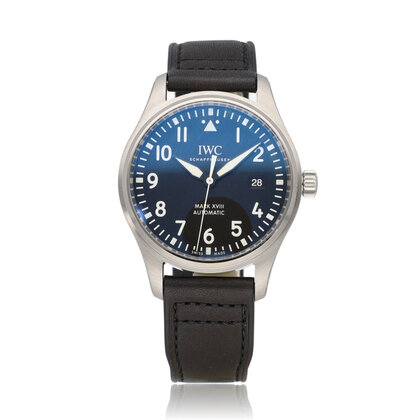 Pilot's Watch Mark XVIII 40 NEW IWC STRAP - 2019 box + papers | steel blue