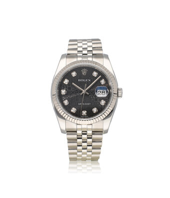 Rolex Datejust 36 - 2017 + papers | steel - white gold diamond black computer Jubilee