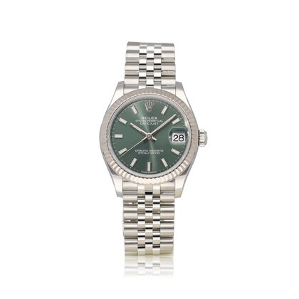 Datejust 31 - 2021 box + papers | steel - white gold Jubilee mint green