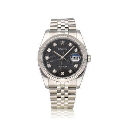 Datejust 36 - 2017 + papers | steel - white gold diamond black computer Jubilee