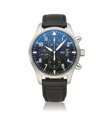 IWC Pilot's Watch Double Chronograph 46 steel black day - date | NEW IWC STRAP