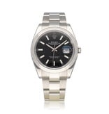 Rolex Datejust 41 NEW ROLEX SERVICE - 2022 B+P | steel black index domed Oyster