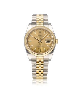 Rolex Datejust 36 - 2017 B+P | steel - yellow gold champagne concealed Jubilee